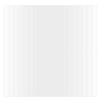 Set of clear PET screen protectors, stacked for tablet full-screen coverage