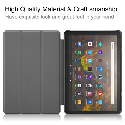 Blue folio tablet case with screen support and 3-fold cover panels