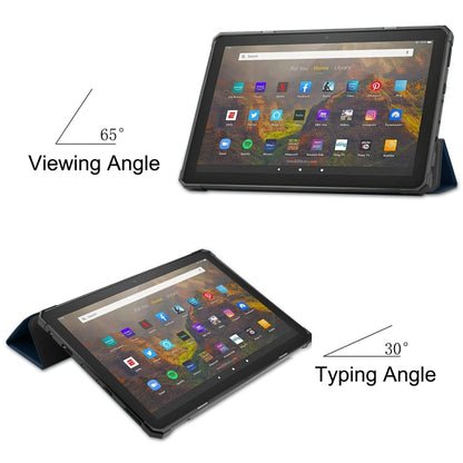 Blue tablet holster case with adjustable stand for viewing and typing angles