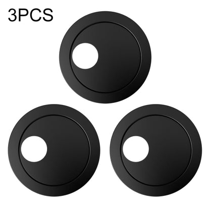 Black round webcam privacy cover set of three, with small camera cutout.