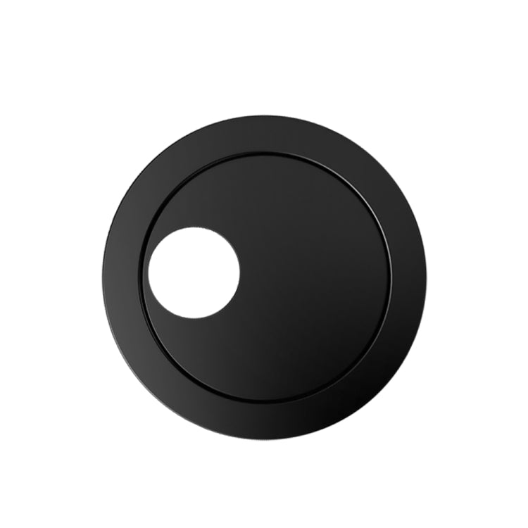 Black round webcam privacy cover with centered circular camera cutout.