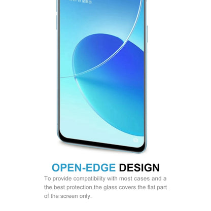 Tempered glass screen protector covering the flat front screen area with open-edge design.