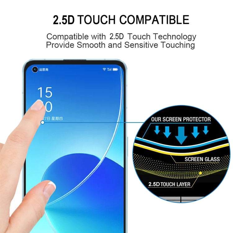 Tempered glass screen protector on smartphone screen with finger touch area