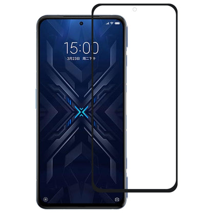 Tempered glass screen protector fitted to smartphone, clear full-screen coverage