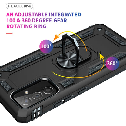 Rugged black phone case with adjustable 360-degree rotating ring kickstand