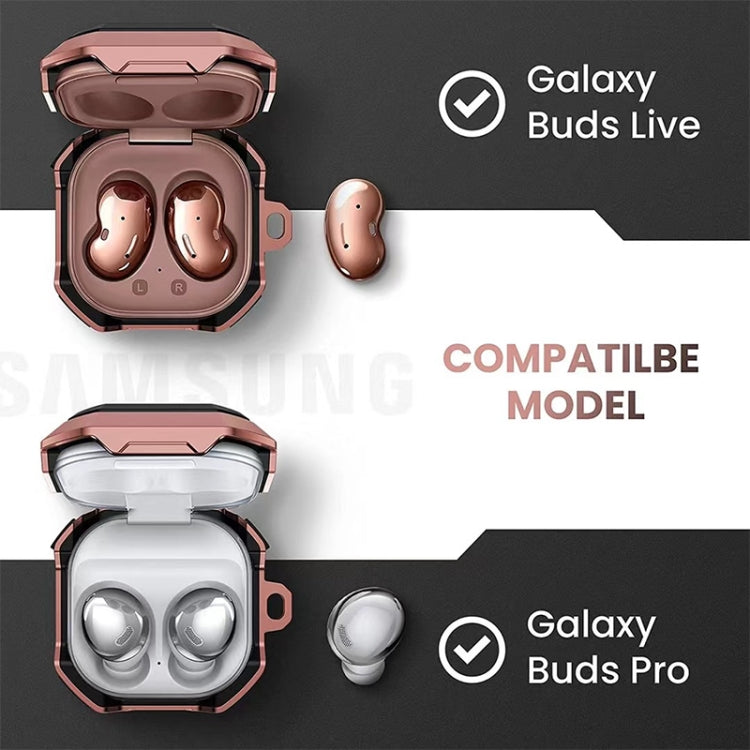 Rose pink protective earbud case with two earbud styles shown for fit