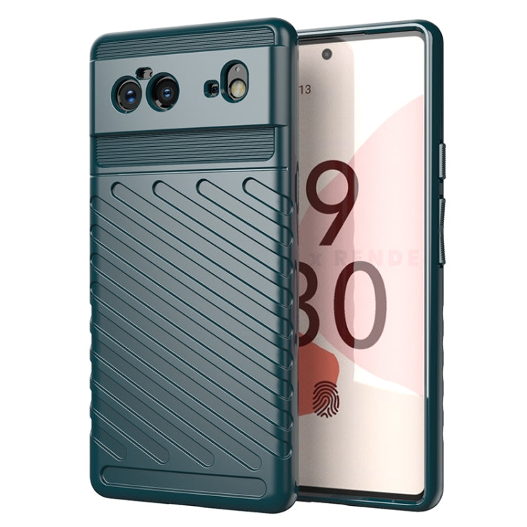 Green TPU shockproof phone case with textured grip and camera cutouts.