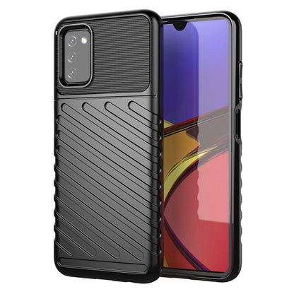 Black TPU phone case with raised textured lines and side buttons access.