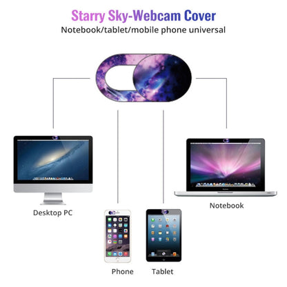 Starry sky oval webcam cover set with universal fit for laptop, desktop, tablet, and phone