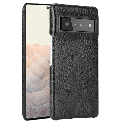 Black crocodile-texture phone case for Pixel 6 Pro with camera cutout