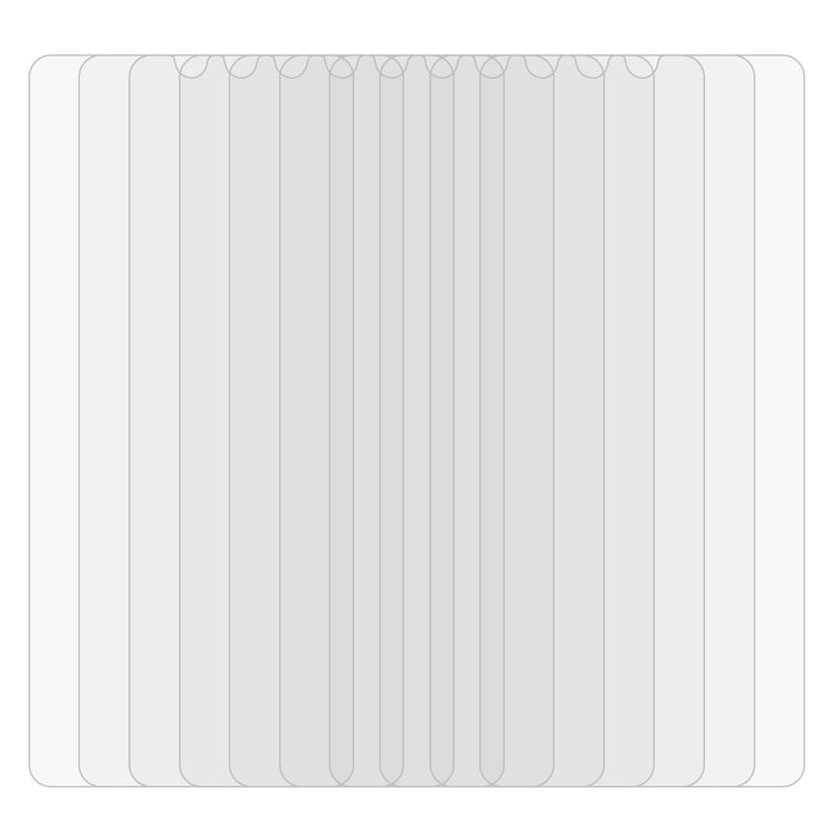 Full-coverage hydrogel screen protector films (25-pack), stacked with cutout openings