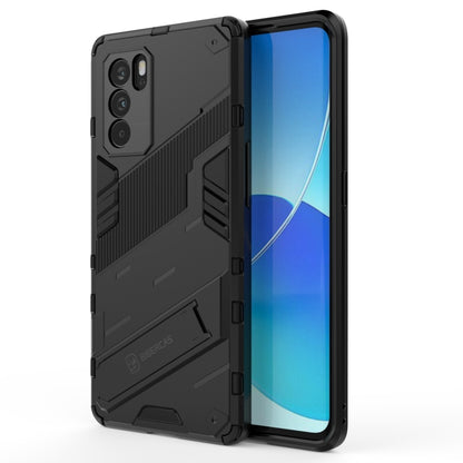 Rugged black armored phone case with raised screen lip and camera cutouts