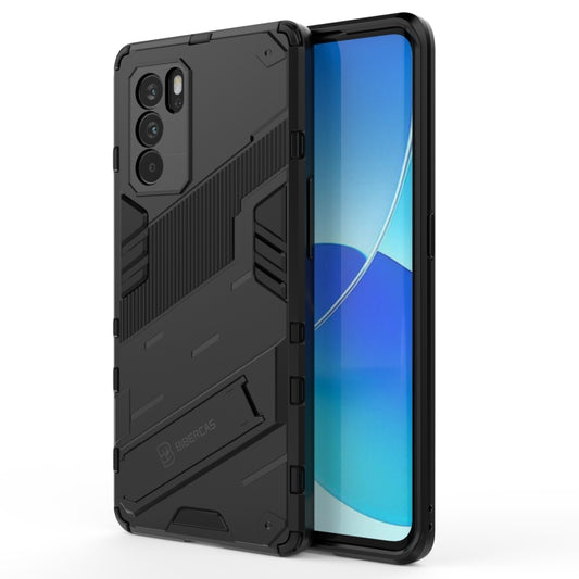 Rugged black armored phone case with raised screen lip and camera cutouts