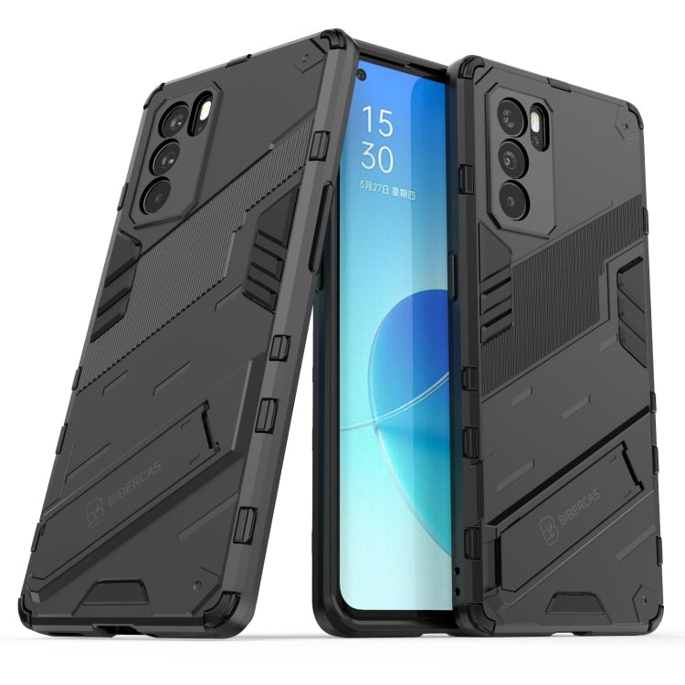 Rugged black dual-layer phone case with side buttons and protective bumper