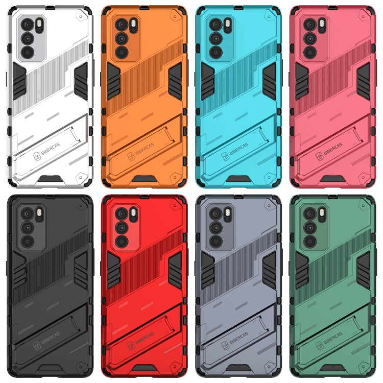 Assorted color rugged phone cases with armored texture and camera cutouts (8-pack view)