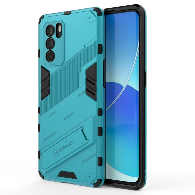 Rugged 2-in-1 PC and TPU shockproof phone case, teal with black armor details