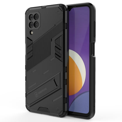 Rugged black armored phone case with shockproof bumper and camera cutouts