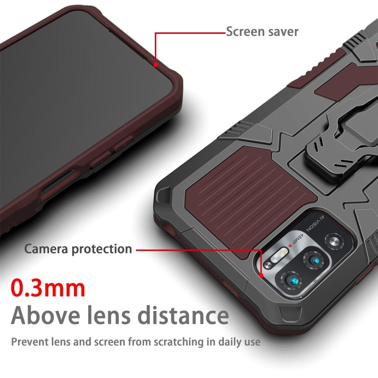 Rugged case with screen saver lip and raised camera protection, brown and dark gray
