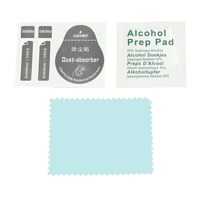 Alcohol prep pad and dust-absorber stickers set with blue cleaning cloth.