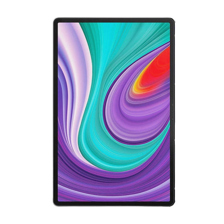 Matte paper-feel screen protector on tablet with purple and teal swirl wallpaper