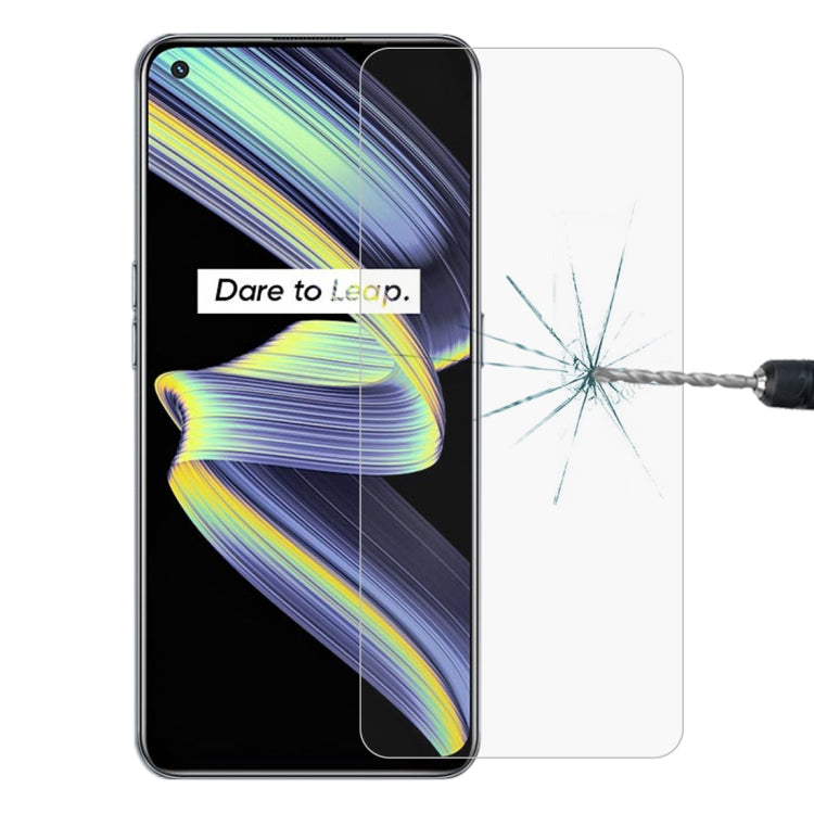 9H tempered glass screen protector film with curved edges on smartphone screen