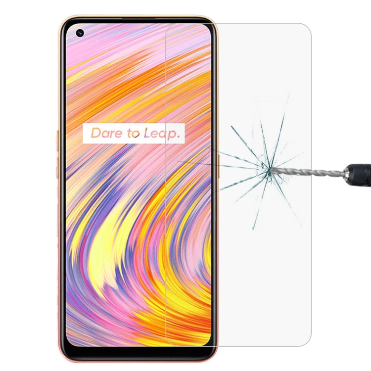9H tempered glass screen protector film with curved edges on smartphone screen