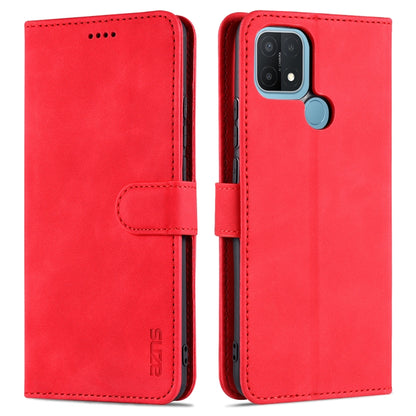 Red flip leather phone case with card holder and magnetic strap closure