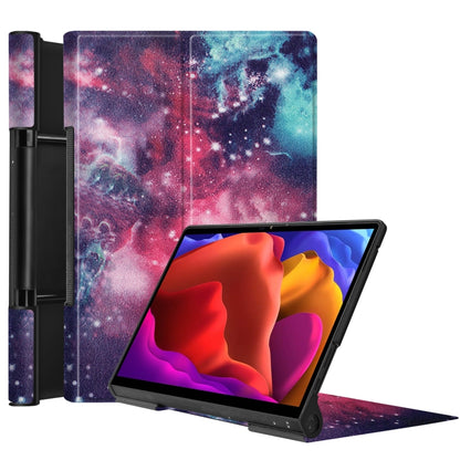 PU leather tablet case with Milky Way galaxy pattern, flip cover and stand