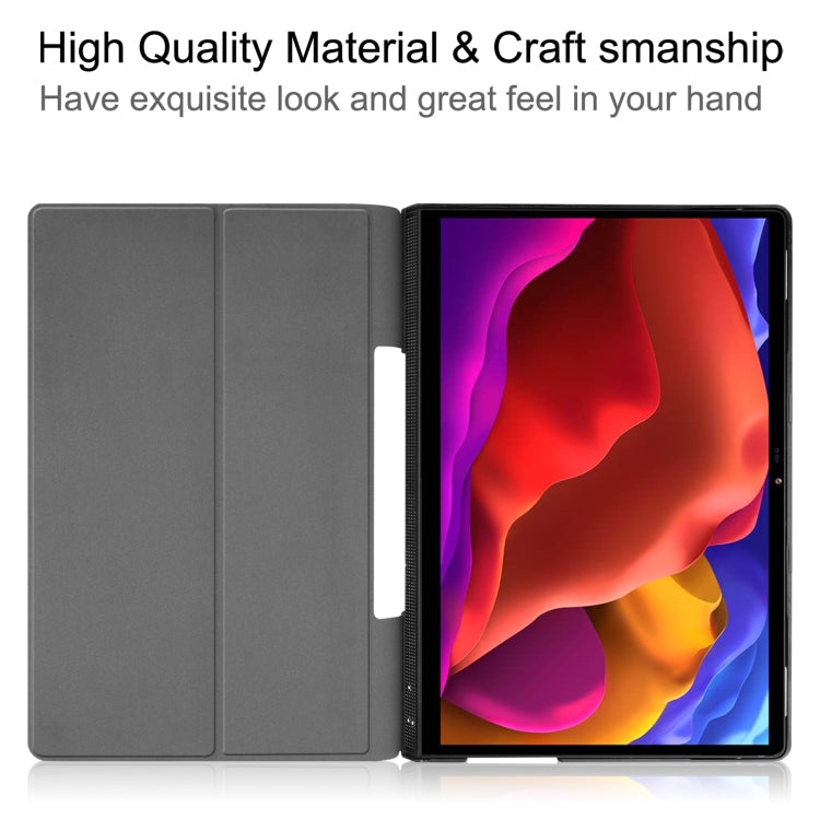 Gray PU leather flip case with stand for 13-inch tablet, tablet shown