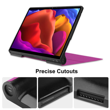 Purple PU leather flip case with kickstand and side cutouts for 13-inch tablet