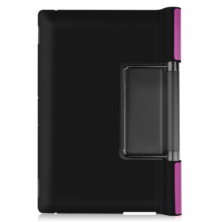 Black PU leather flip case with purple side strap for 13-inch tablet