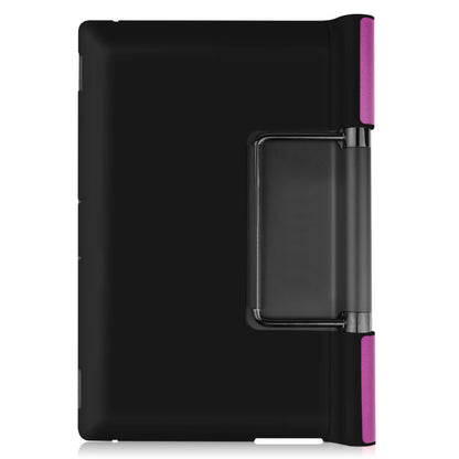 Black PU leather flip case with purple side strap for 13-inch tablet