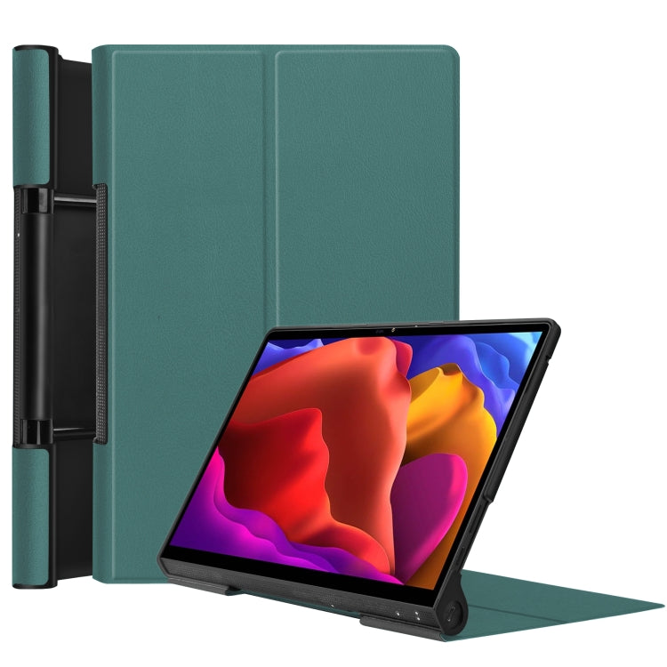 Dark green PU leather flip case with stand and holder for 13-inch tablet