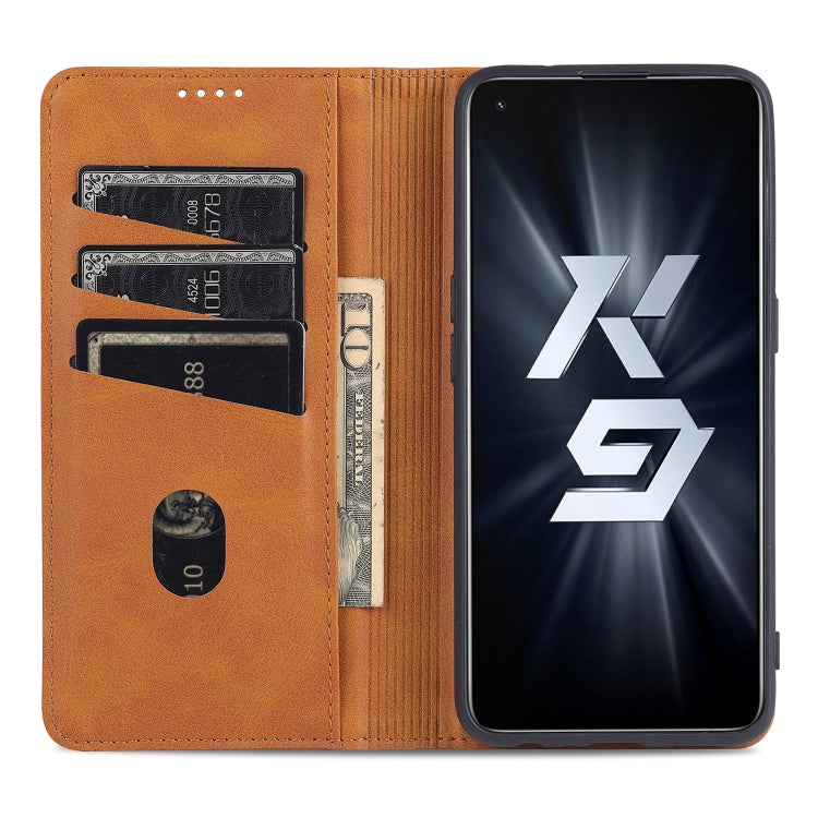 Tan leather flip phone case interior with card slots and cash compartment