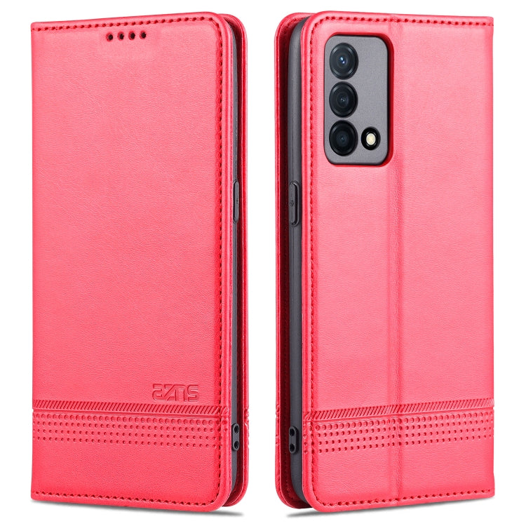 Pink leather flip phone case with magnetic closure and camera cutout