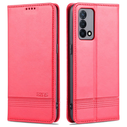 Pink leather flip phone case with magnetic closure and camera cutout