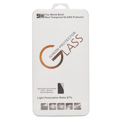 9H screen protector glass pack with screen protector labeling and adhesive