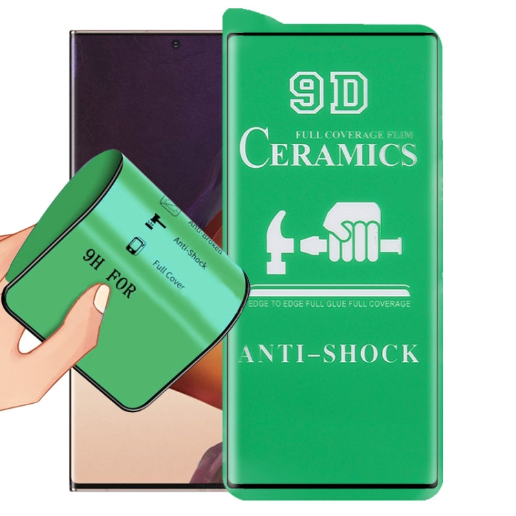 9D ceramic screen protector film on phone screen, anti-shock full-coverage glass sheet