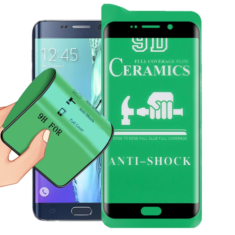 9D ceramic screen protector film shown on phone display, anti-shock full-coverage glass