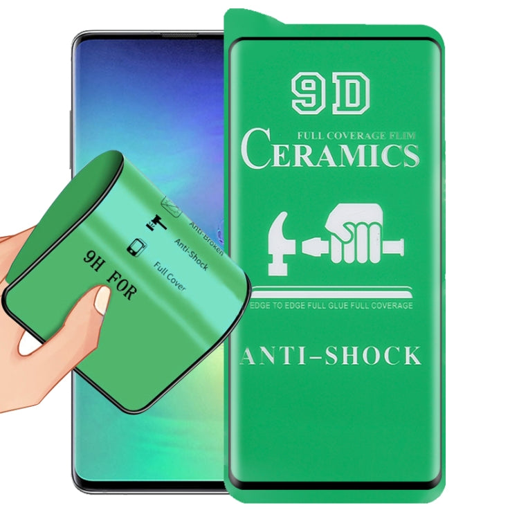 9D full coverage full-glue ceramic screen film with anti-shock coating, green