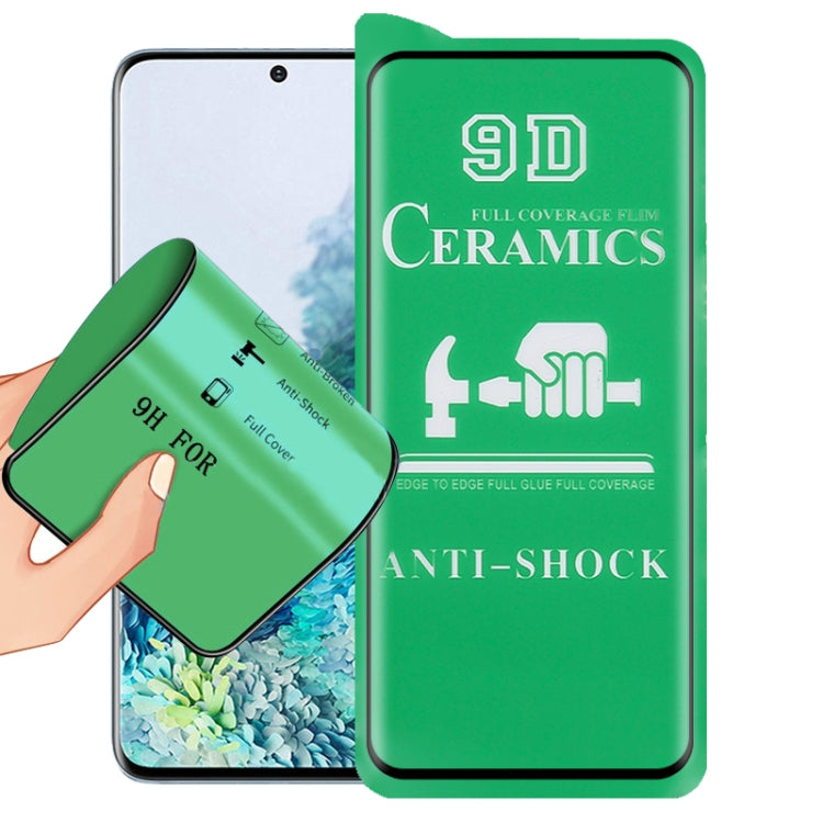 9D full-glue ceramic screen film with anti-shock, covers edges, green protector