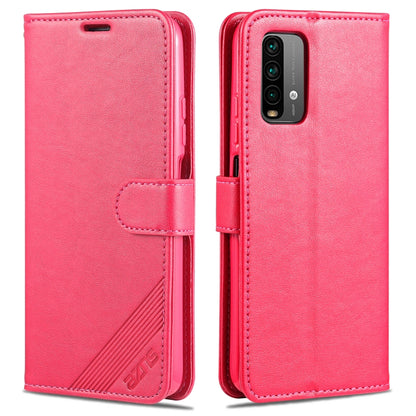 Pink-red flip leather wallet case with magnetic strap and camera cutout