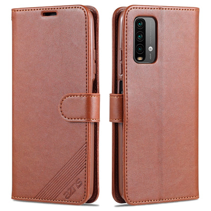 Brown flip leather wallet case with magnetic strap and camera cutout