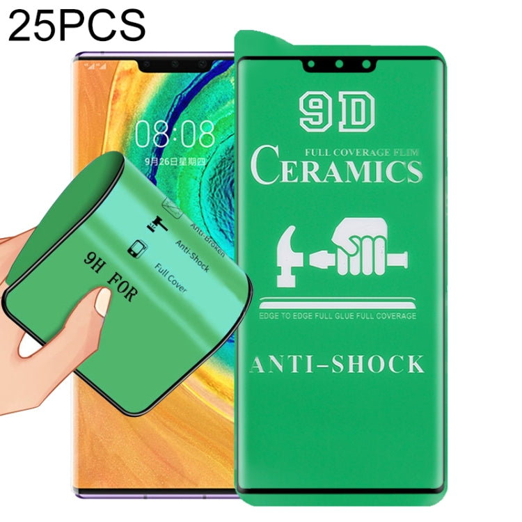 25 PCS 9D ceramic full-screen screen protector film, full glue, anti-shock protection