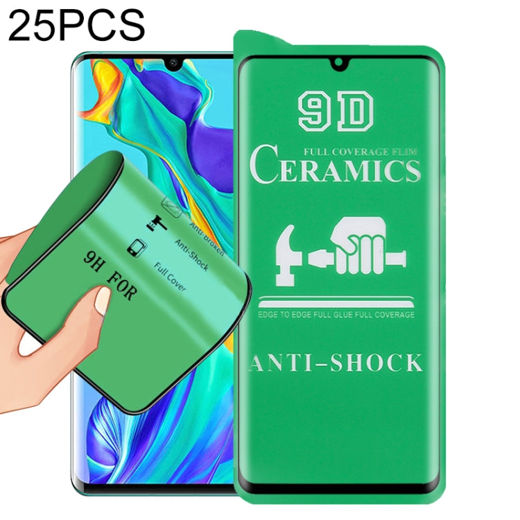 25 PCS 9D ceramic screen protector film set with application film, full glue, anti-shock