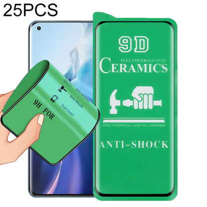 25 PCS 9D ceramic screen protector film pack, full coverage, full glue, anti-shock
