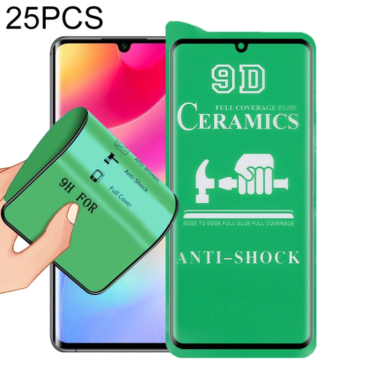 9D full-glue ceramic film screen protectors, anti-shock, full coverage, 25-pack
