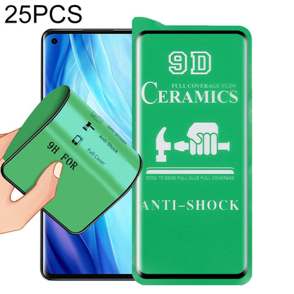 25 PCS 9D ceramic full-screen tempered film set, full glue, anti-shock coating
