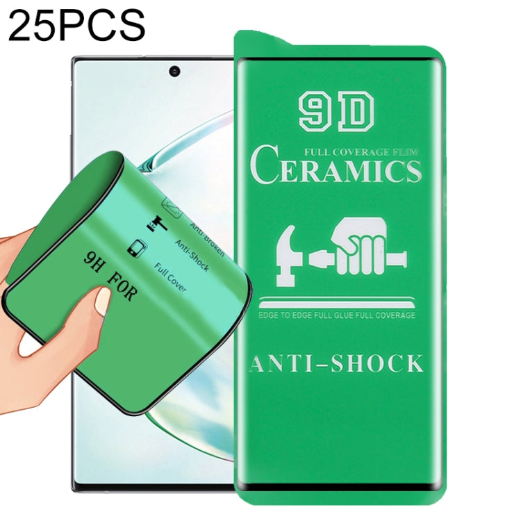 25 PCS 9D ceramic screen protector film, full screen, full glue, anti-shock set
