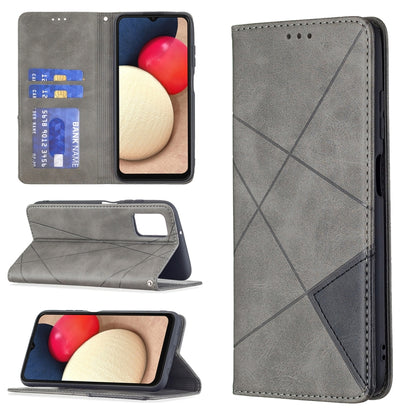 Grey magnetic flip leather phone case with card slots and stand
